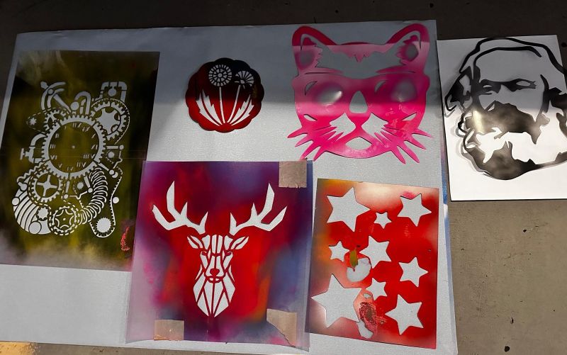 Eventmodul - "Urban Art" mit Schablonen-Technik Spraydosen und Acryl-Stifte